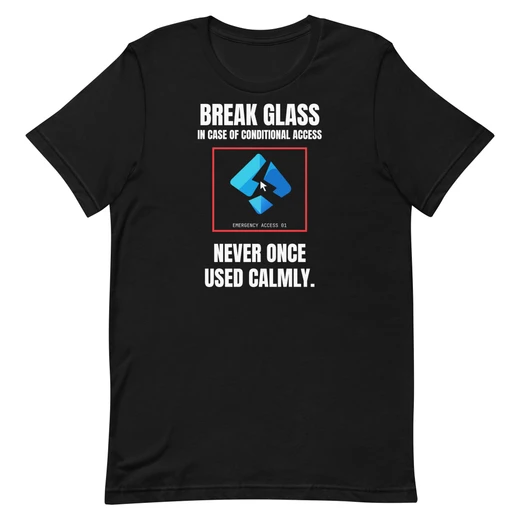 Break Glass — Black shirt, front design