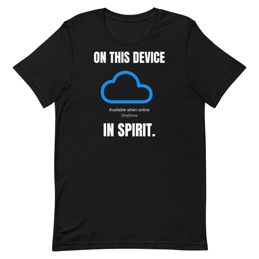 On This Device — Black shirt, front design